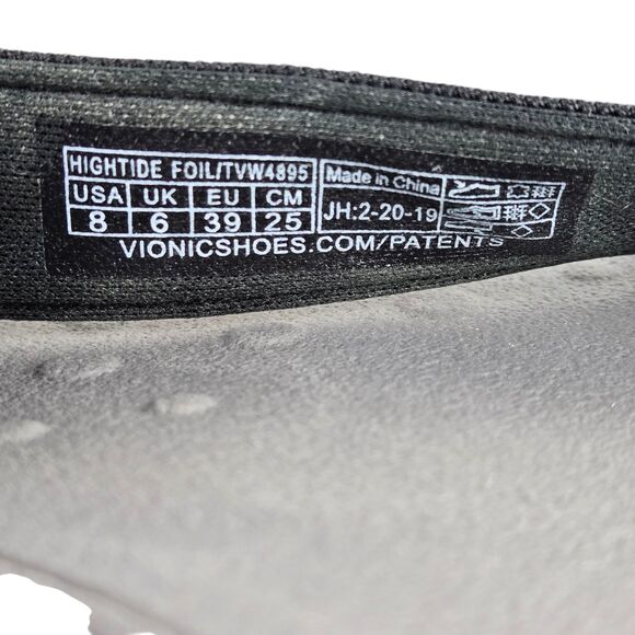 Vionic High Tide Foil Flip Flop Thong Sandals TVW4895 Black Silver Sz 8 - Picture 13 of 16